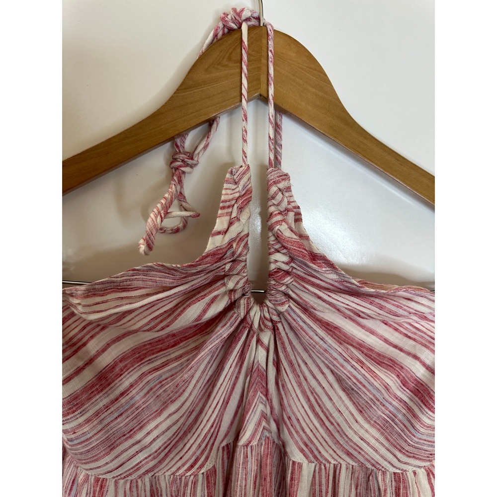 Free People Audrey Stripe Halter Maxi Dress Pink White Open Back Boho Womens XS - Picture 6 of 16